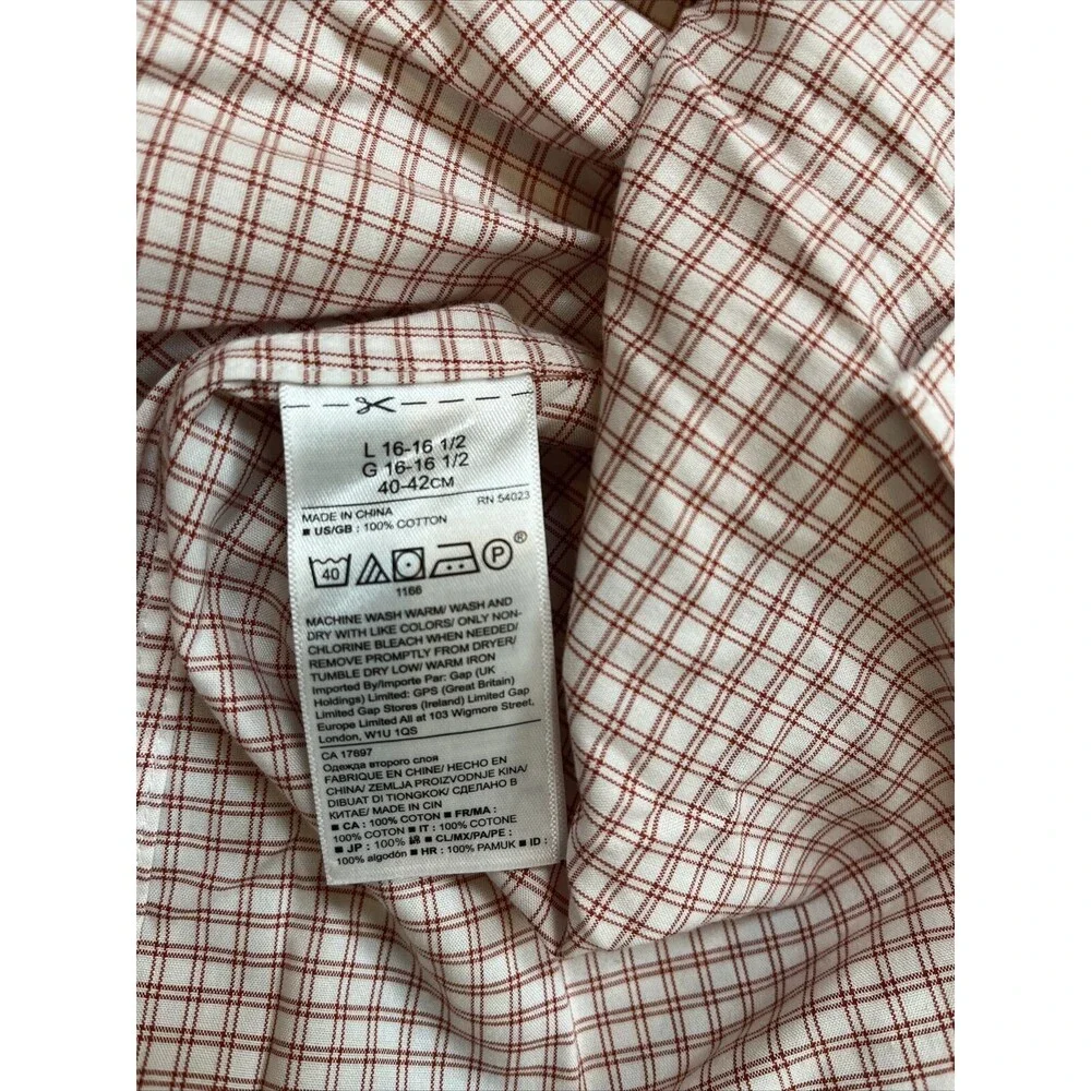 Banana Republic Men’s Shirt Plaid Long Sleeves Size L 100%‎ Cotton Stretch